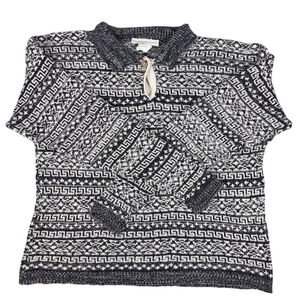 Vintage Northern Isles Women's Size M Geometric Cotton Pullover Sweater